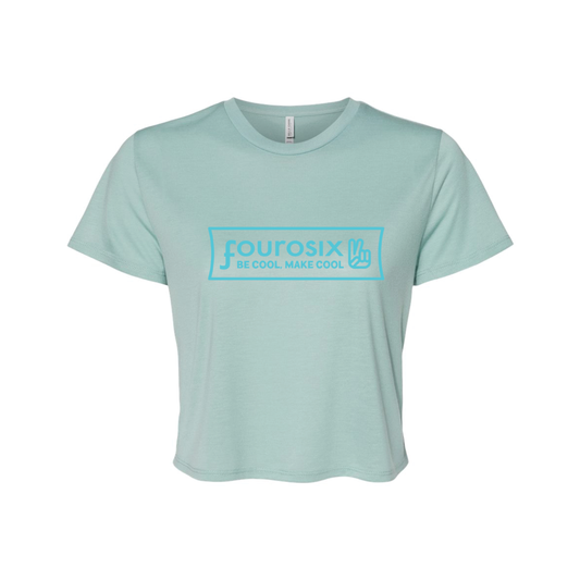 BE COOL MAKE COOL W'S FLOWY CROP SHORT SLEEVE TEE